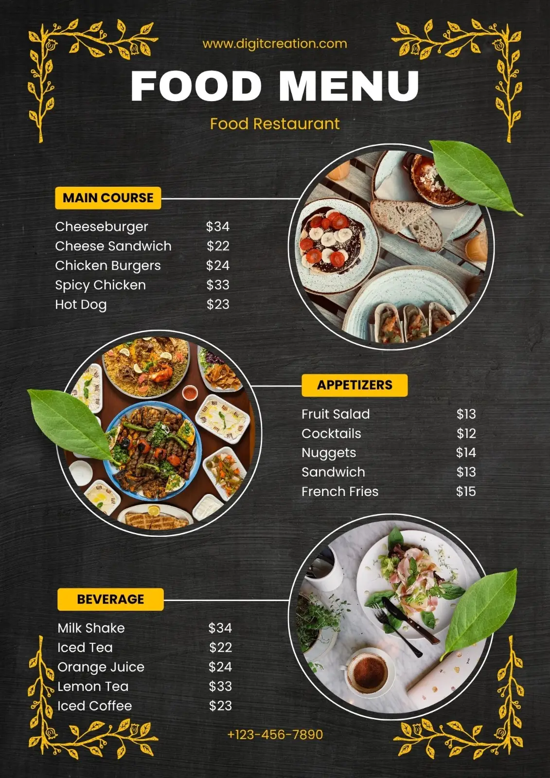 Menu Restaurant Premium